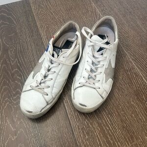 Golden Goose White and Gray Sneakers Classic Style